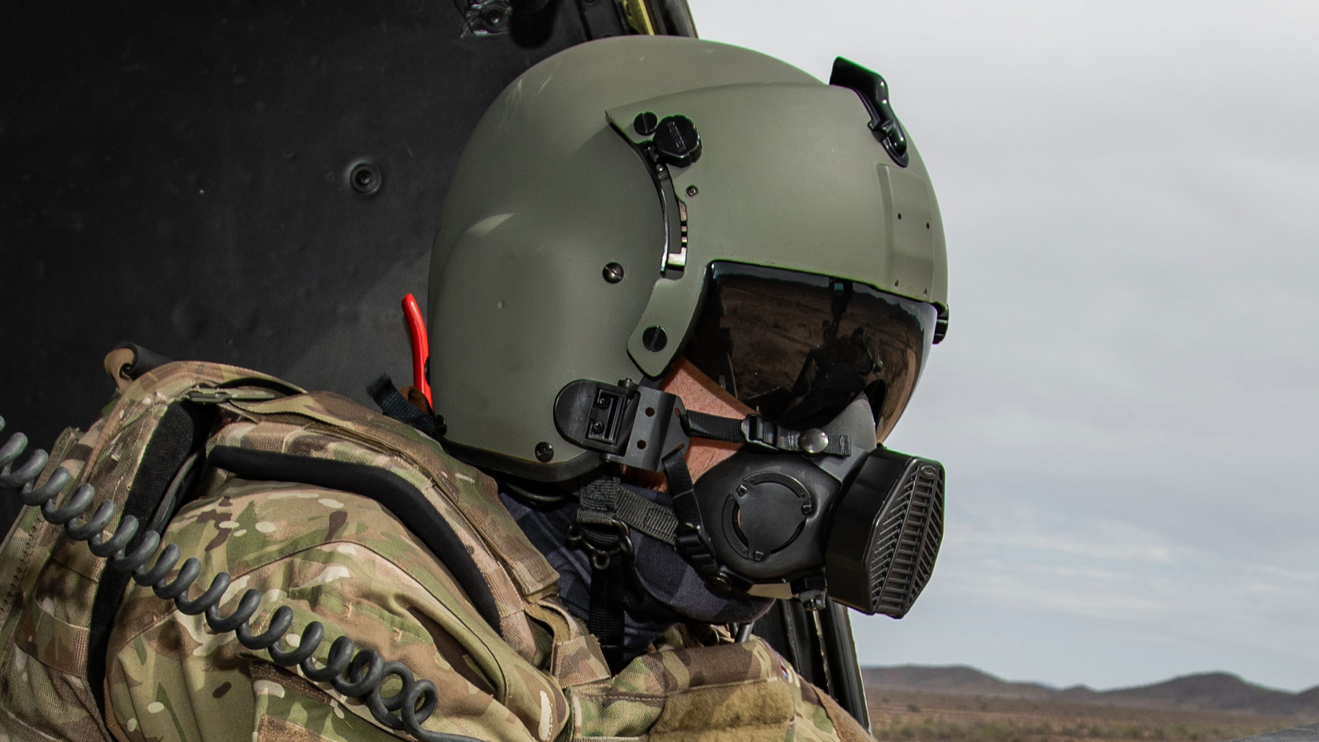 man wearing respirator