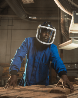 man working wearing mask