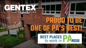 Gentex Corporation Named One of the Best Places to Work in Pennsylvania | Decorative photo displaying aerial view of Gentex office.